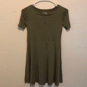 Girls olive green T-shirt dress